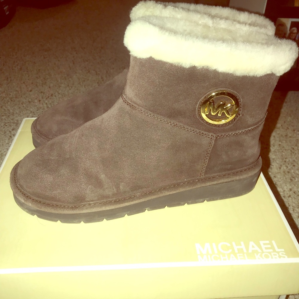 MK Suede Winter Ankle Boots